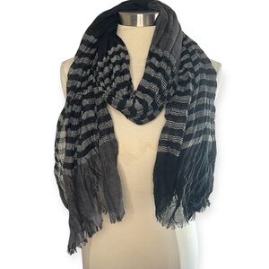 PASHMINA Black & Gray Striped